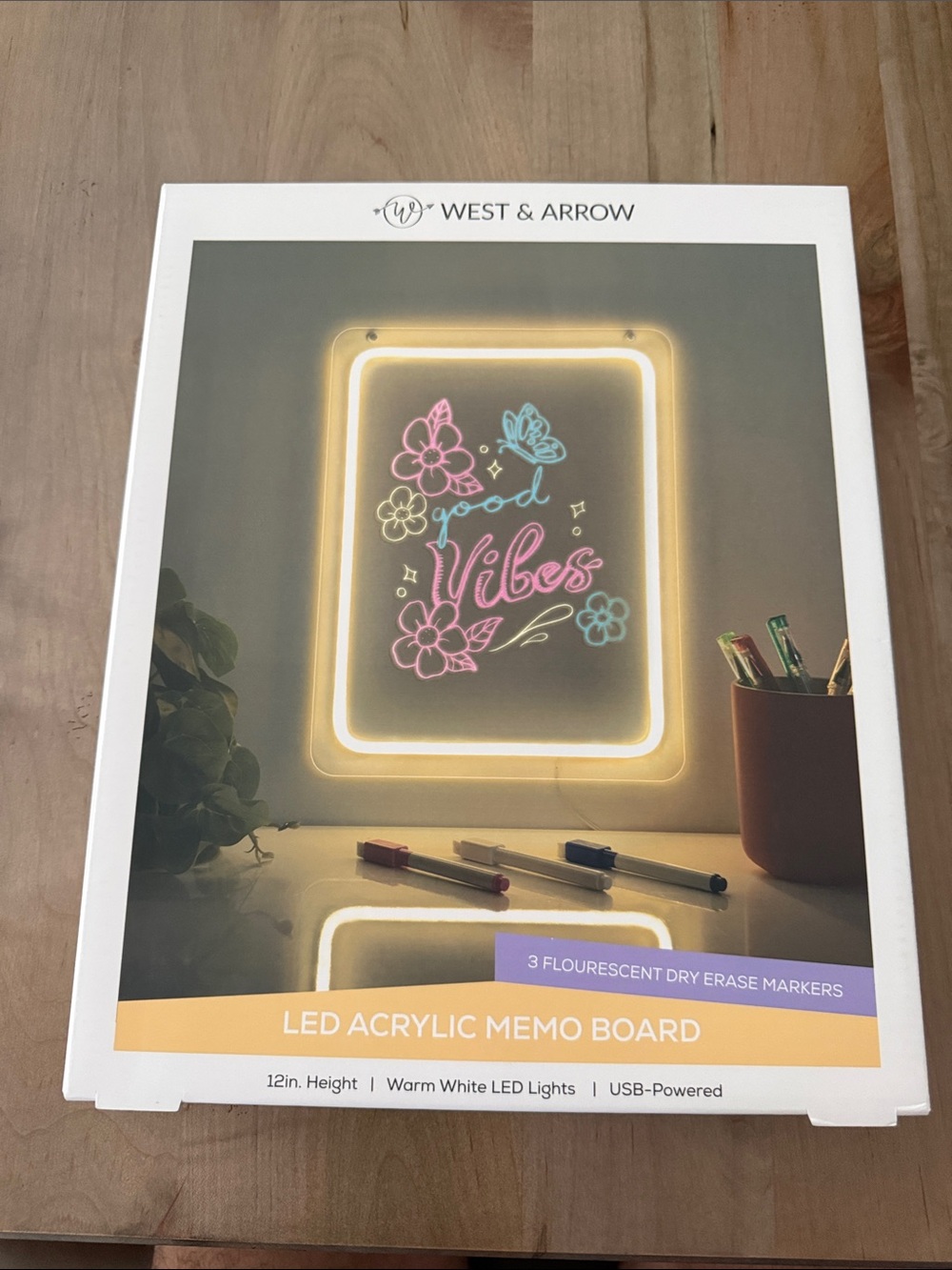 LED Acrylic Memo Board - White Warm LED